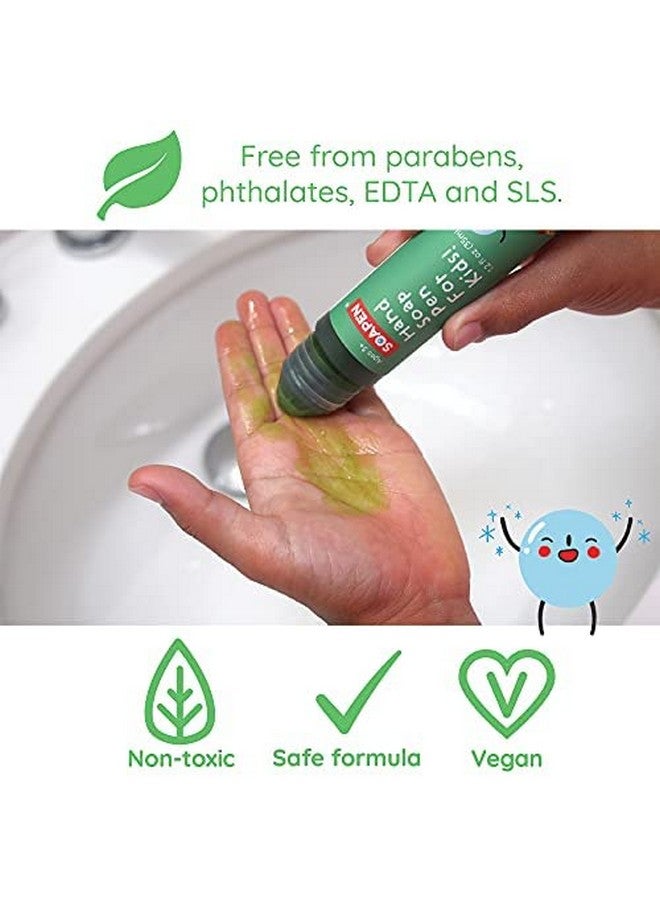 SOAPEN Oapen Kids' Rollon Hand Soap ; As Seen On Shark Tank ; Fun Colorful Soap Pen ; Encourages Proper Handwashing ; 3 Pack (Fresh Pear/Berry Blast/Tangy Tangerine) - Image 3