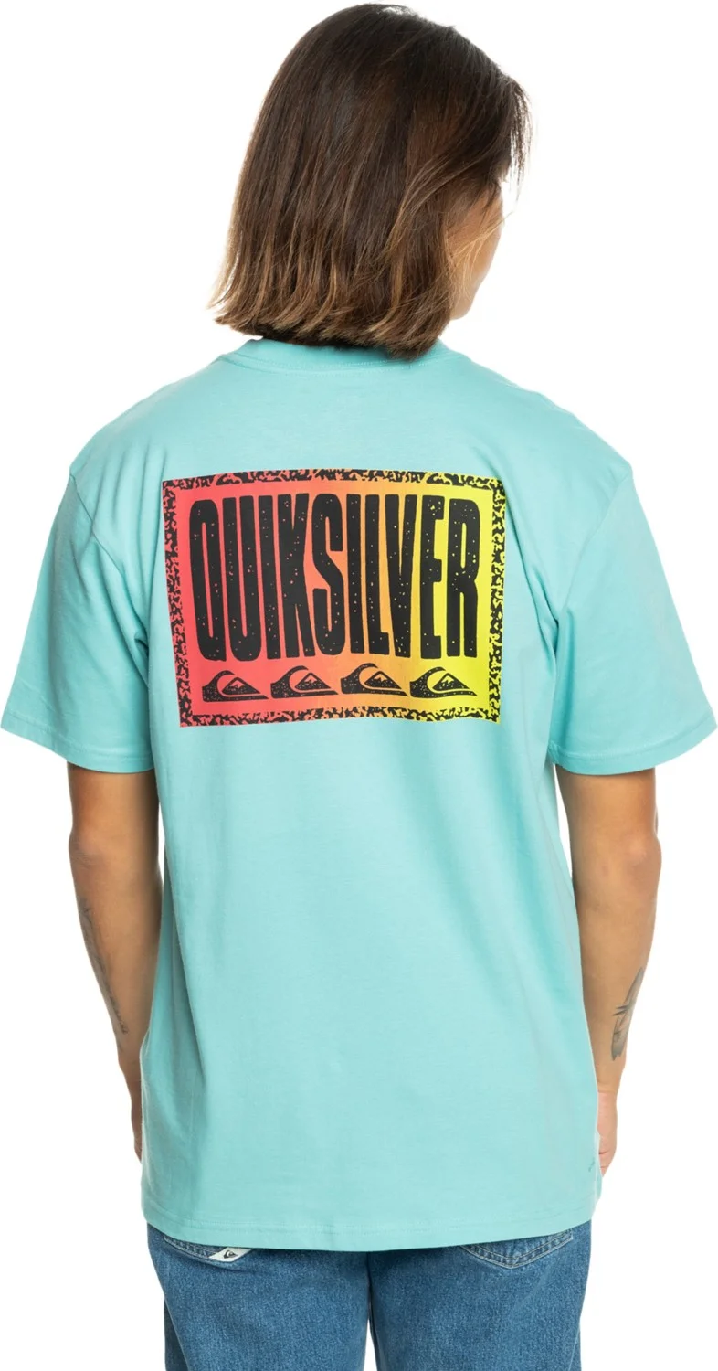 كويك سيلفر Blue Men's O Neck Standard Fit Printed T-Shirt EQYZT07670_LONG Fade Ss
