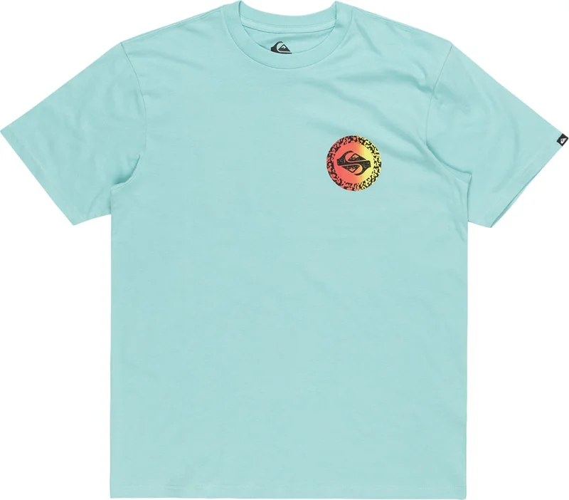 كويك سيلفر Blue Men's O Neck Standard Fit Printed T-Shirt EQYZT07670_LONG Fade Ss