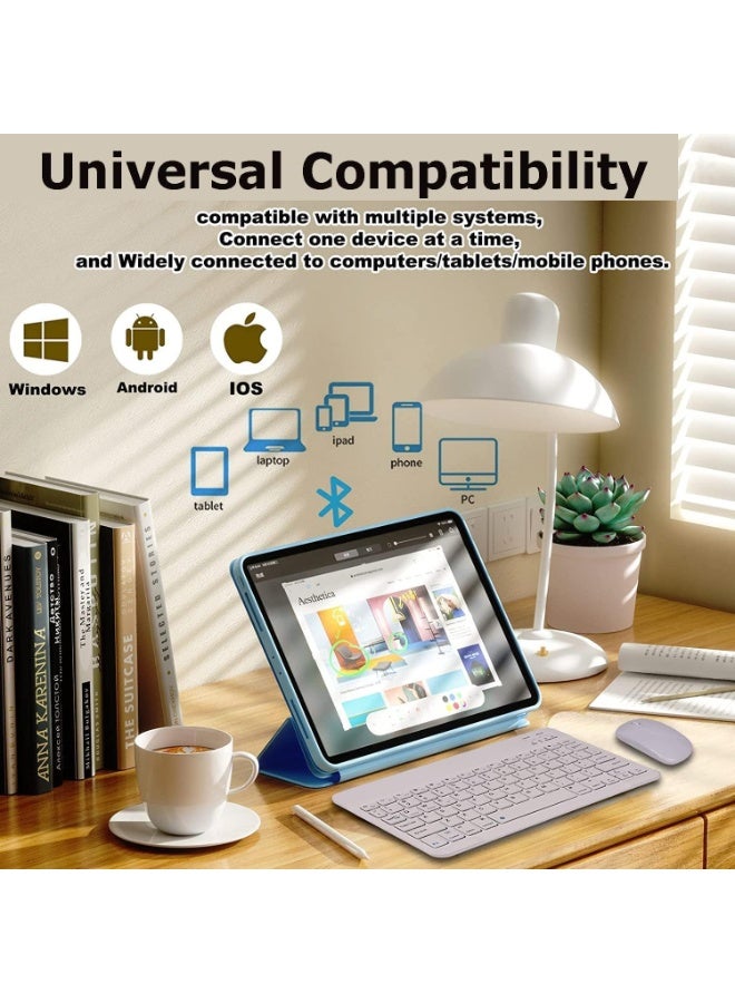 Ultra Slim Portable Rechargeable Bluetooth Keyboard and Mouse – Arabic/English – Lightweight & Silent Combo for Tablet, Laptop, Phone - Image 3