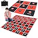 QuadPro 2in1 Giant Checkers Board Game Tic Tac Toe Game Set Jumbo Outdoor Lawn Games with 46x46ft MachineWashable Mat 4 Ground Stakes Perfect Backyard Games for Kids Adults - Image 2