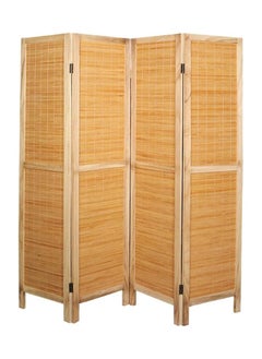 Room Divider Folding Privacy Screen 4 Panel Bamboo Wood Mesh Design Folding Partition Wall Divider