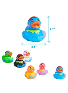 Kicko Kicko Assorted Rubber Ducks - 12 Ducklings, 2 Inch in Splat Pattern - Jeep Ducks for Kids, Baby Bath Toys, Sensory Play, Stress Relief, Novelty, Stocking Stuffers, Classroom Prizes, Supplies, Holidays  - Image 2