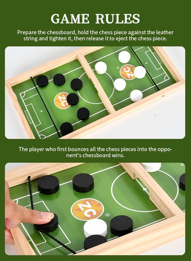 2-in-1 Fast Sling Puck Game Tetris Puzzle Wooden Toy Two-Player Battle Puzzle Game  - Image 4