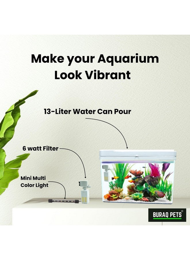 Buraq 4K Transparency Moulded Fashion Aquarium Mini Fish Tank with Filter & Light, Polycarbonate Material, Suitable for Home, Living Room and Office (33" L x 21" W x 24" H Cm) - Image 2