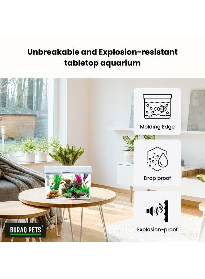 Buraq 4K Transparency Moulded Fashion Aquarium Mini Fish Tank with Filter & Light, Polycarbonate Material, Suitable for Home, Living Room and Office (33" L x 21" W x 24" H Cm) - Image 3