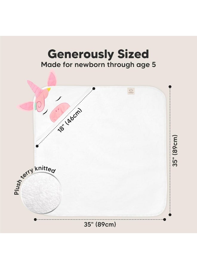 KeaBabies Baby Hooded Towel - Viscose Derived from Bamboo Baby Towel, Toddler Bath Towel, Infant Towels, Large Hooded Towel, Soft Baby Towels with Hood for Girls, Babies, Newborn Boys (Unicorn) - Image 4