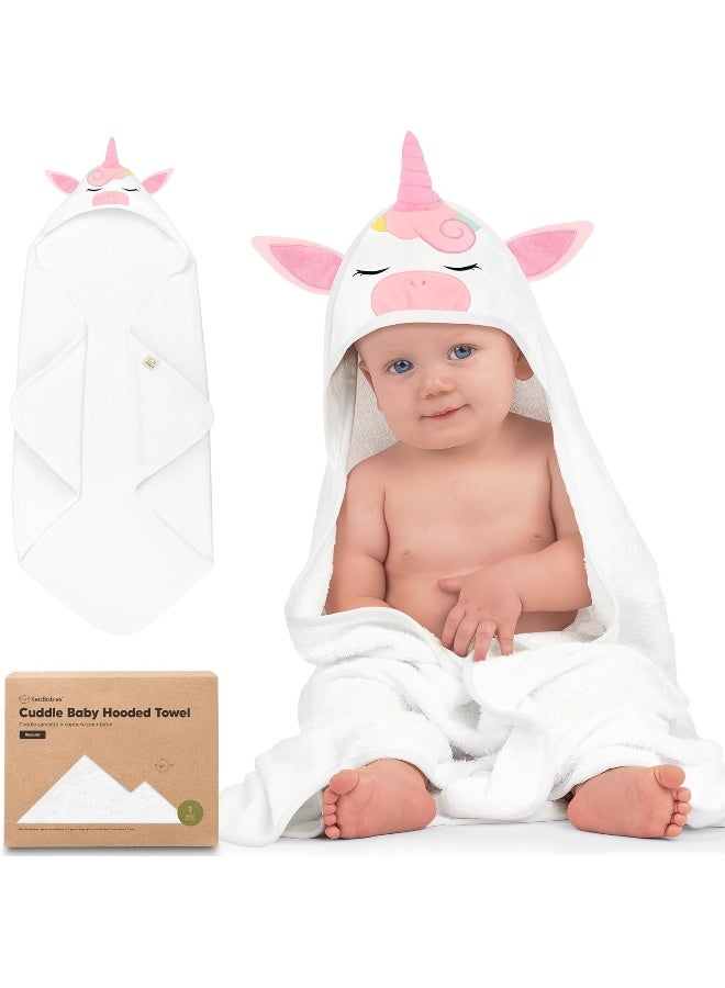 KeaBabies Baby Hooded Towel - Viscose Derived from Bamboo Baby Towel, Toddler Bath Towel, Infant Towels, Large Hooded Towel, Soft Baby Towels with Hood for Girls, Babies, Newborn Boys (Unicorn) - Image 1