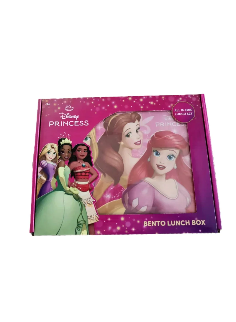 Disney Princess Bento Lunch Box with Cutlery – Disney Princess Design – Ideal for School Meals &amp; Picnics