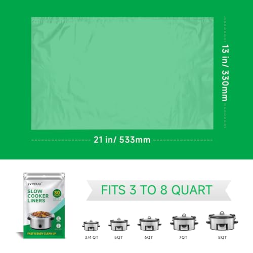 JVVFUU Slow Cooker Liners 3-8 Quart, Cooking Bags Large Size 13"x 21", Slow Cooker Bags Disposable Oval Large For Crock Pot (30) - Image 4