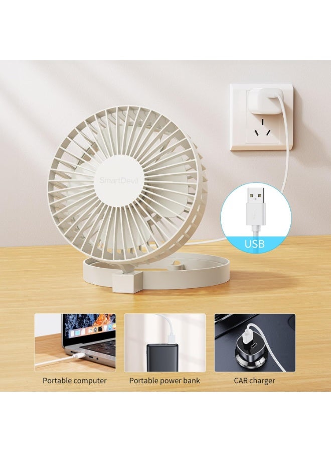 SmartDevil USB Desk Fan, Small Personal Desktop Table Fan with Strong Wind, Quiet Operation Portable Mini Fan for Home Office Bedroom Table and Desktop (white) - Image 3