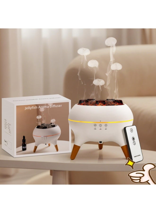 250ML Jellyfish Essential Oil Diffuser with 7-Color LED Lights, Remote Control, Silent Ultrasonic Mist, 4/8-Hour Timer and Auto Shut-Off – Ideal for Home, Bedroom and Office - Image 2