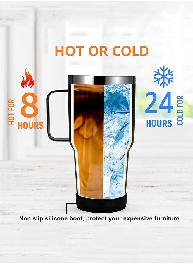 Tumbler 1200ml With Handle and Straw Lid Insulated 40 oz Reusable Stainless Steel Vacuum Insulated Water Bottles Travel Mug Iced Coffee Cup for Hot and Cold Beverages - Image 4