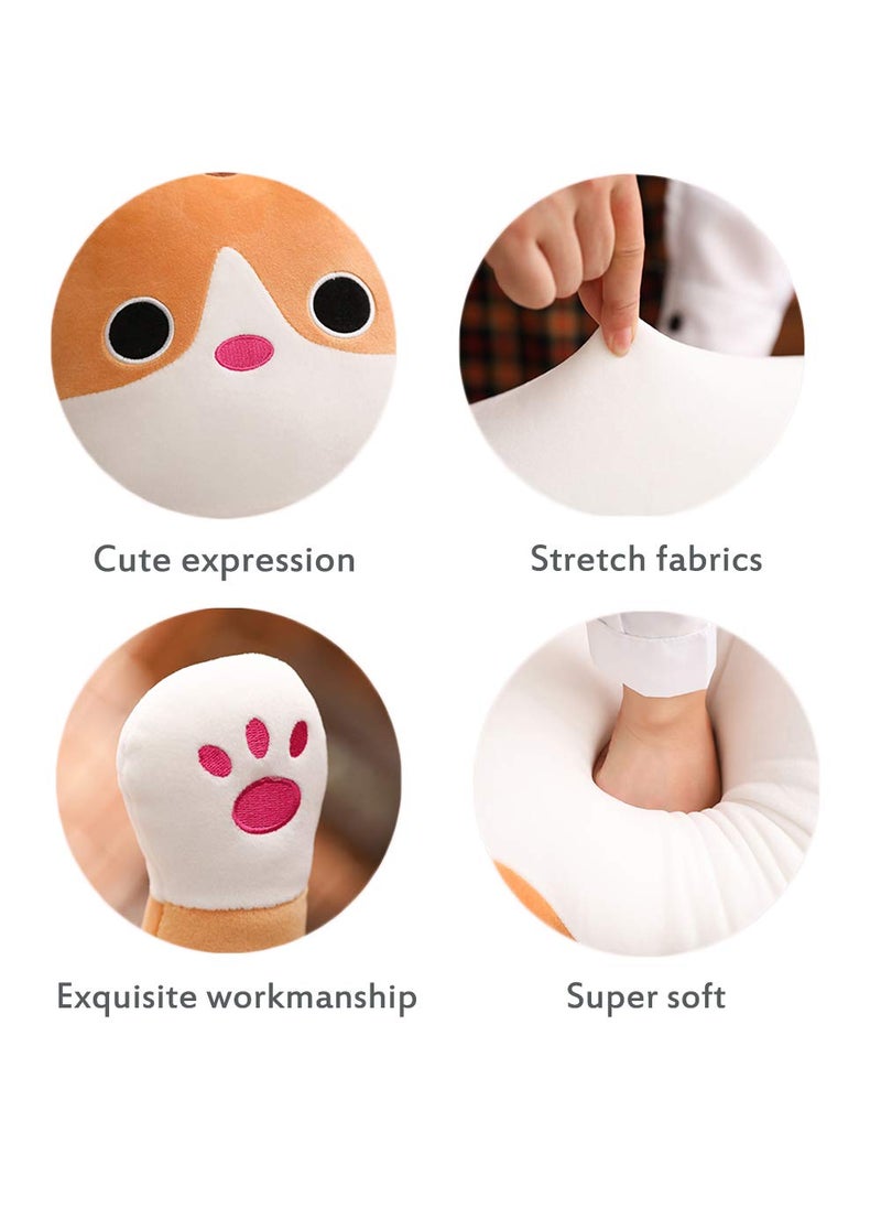 Jensquaify Jensquaify Cat Plush Hugging Pillow, Cat Stuffed Animals Long Pillow Soft Kitten Plush Body Pillow Toy Gifts for Kids (Brown, 27.55 inch)  - Image 2