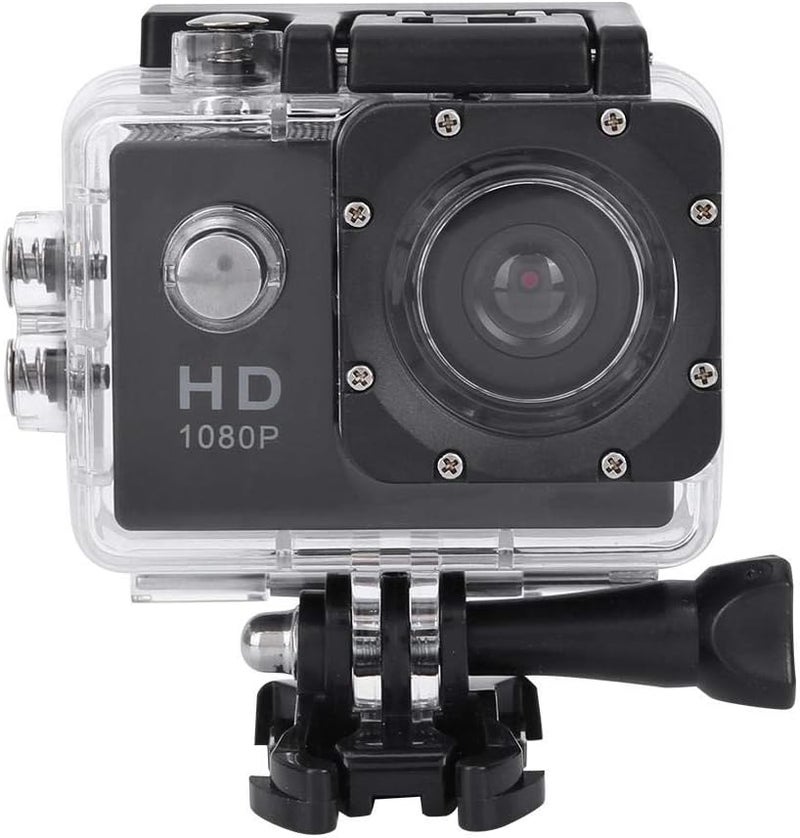 cheekyglo Action Camera, 1080P 30fps 12MP HD 30M Waterproof Sports Camera 2 Inch Touch Screen with Accessories for Vlogging, Diving, Skiing(Black) - Image 1