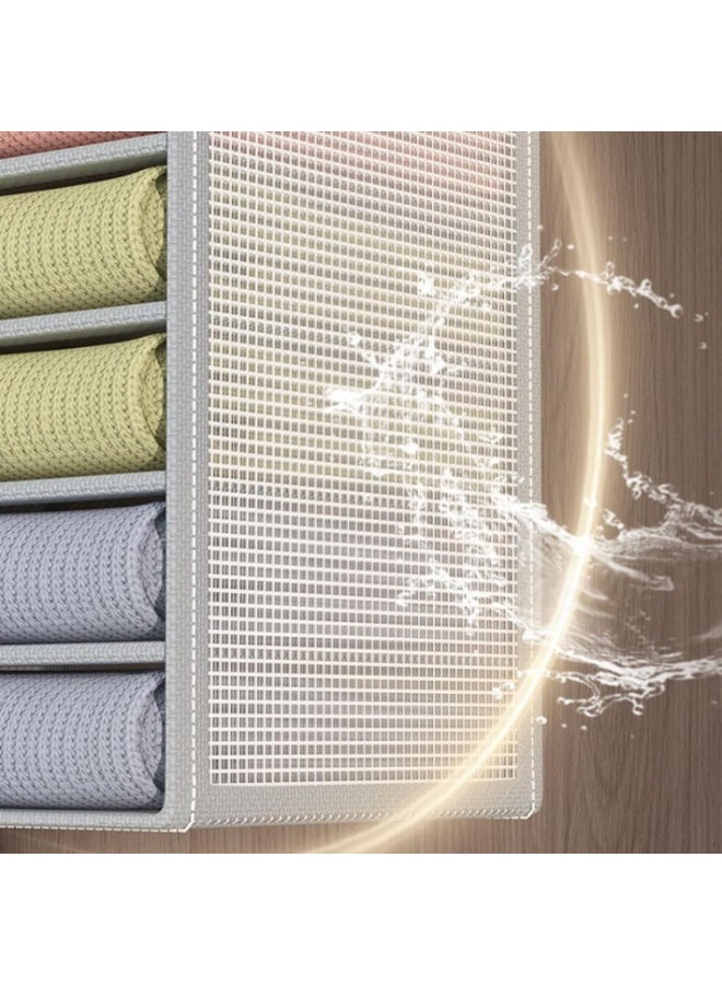 منظم ملابس معلق من 6 طبقات متعدد الجيوب قابل للطي لدولاب الملابس من القماش الشبكي عبوة قطعة واحدة-مع اختلاف لون الحواف - كود المنتج 2121 - Image 3