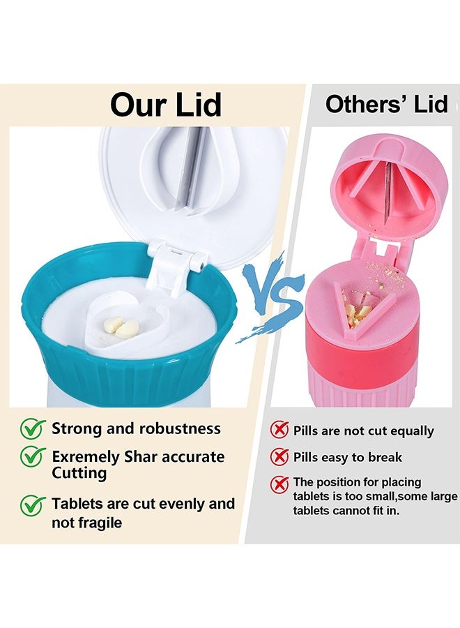 1 Pack 3 in 1 Pill Cutter and Splitter for Small or Large Pills, Tablets Crusher Grinder with Small Pill Box Organizer - Image 3