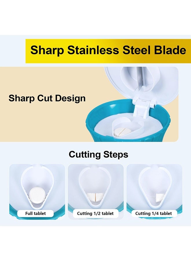 1 Pack 3 in 1 Pill Cutter and Splitter for Small or Large Pills, Tablets Crusher Grinder with Small Pill Box Organizer - Image 4