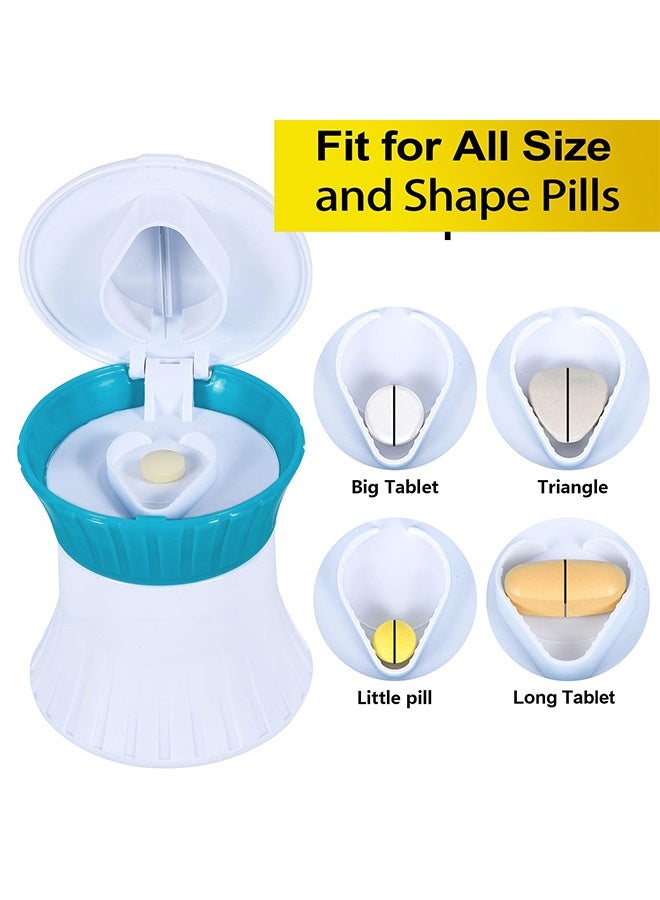 1 Pack 3 in 1 Pill Cutter and Splitter for Small or Large Pills, Tablets Crusher Grinder with Small Pill Box Organizer - Image 2