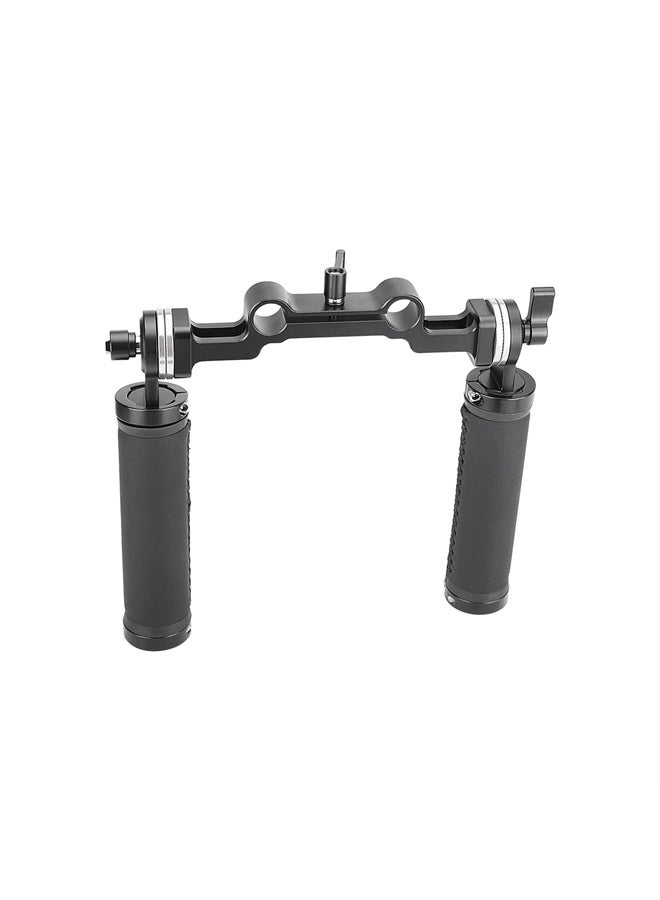 SZRIG Rosette Handgrips Rubber Handheld Handle with Dual 15mm Railblock for DLSR Camera Shoulder Mount Rig - Image 1