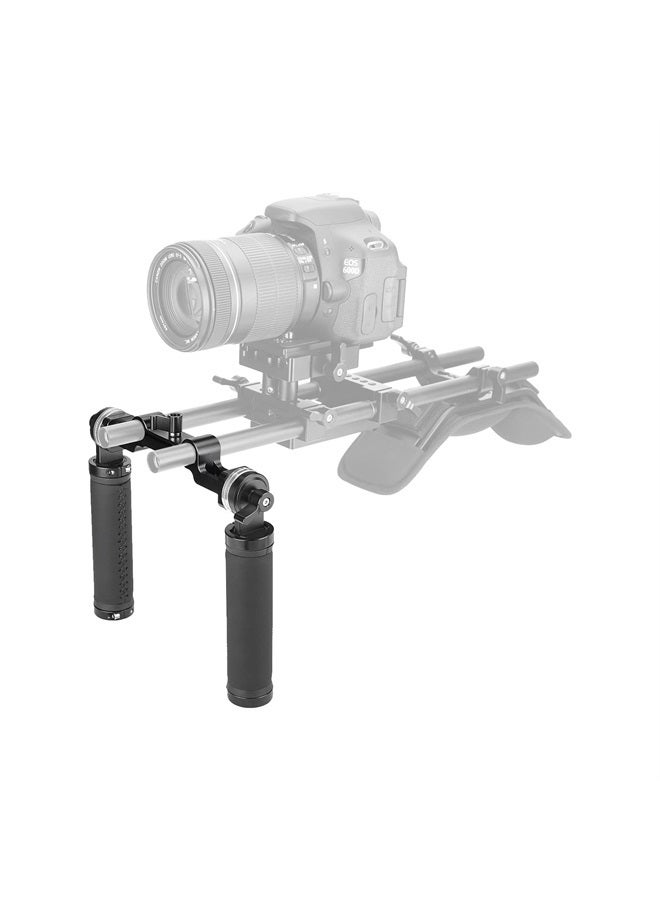 SZRIG Rosette Handgrips Rubber Handheld Handle with Dual 15mm Railblock for DLSR Camera Shoulder Mount Rig - Image 2