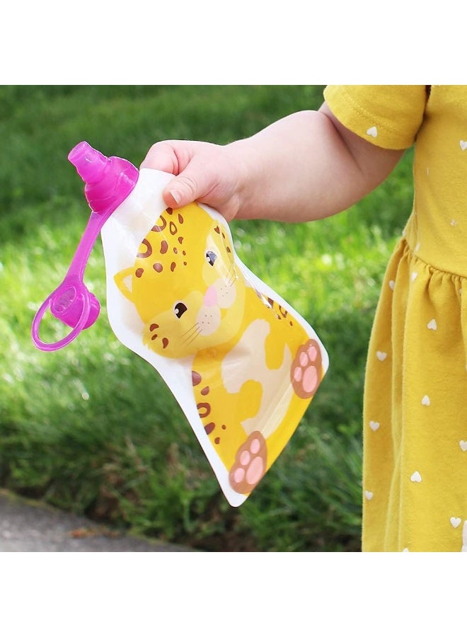 ChooMee SoftSip Food Pouch Top | Baby Led Weaning | No Spill Flow Control Valve, Protects Childs Mouth, 100% Silicone, BPA Free | 2CT Aqua Purple - Image 5