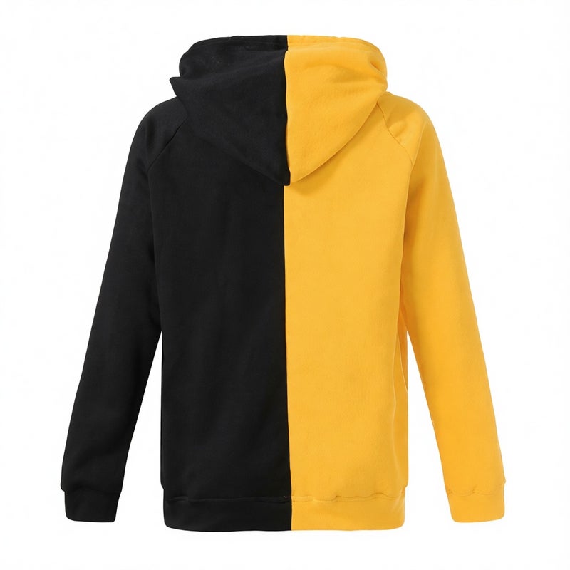 Men's Casual Color Block Smiley Face Long Sleeve Hooded Sweatshirt - Image 5