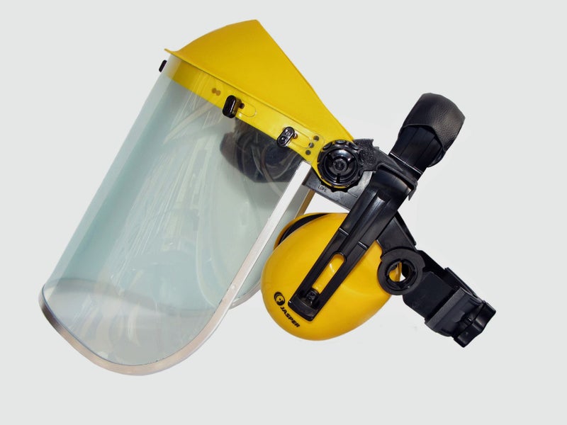 Jasper Browguard Face Shield with Ear Protection Clear Visor with Ear Muffs - ANSI Z87.1 CE EN1731 - Image 2
