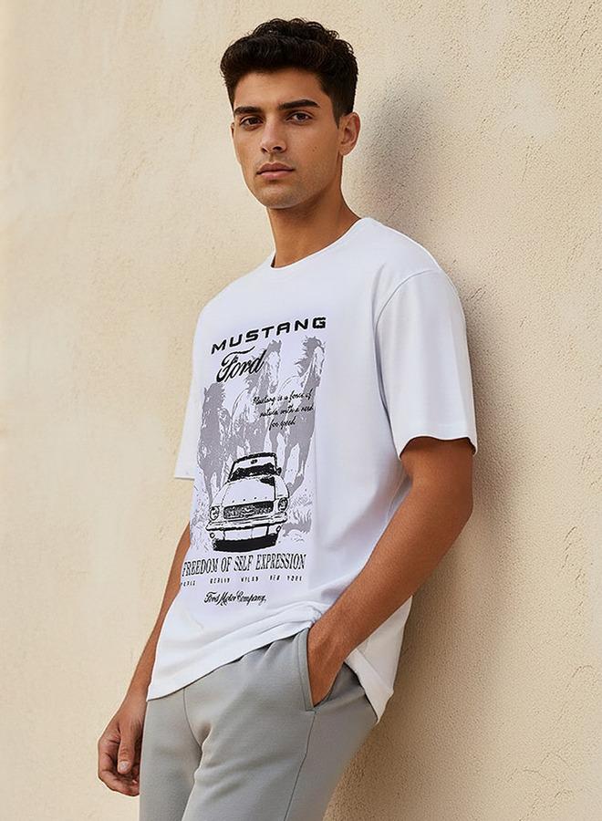 SP Characters Ford Mustang Men Regular Fit Crew Neck Short Sleeve T-shirt - Image 3