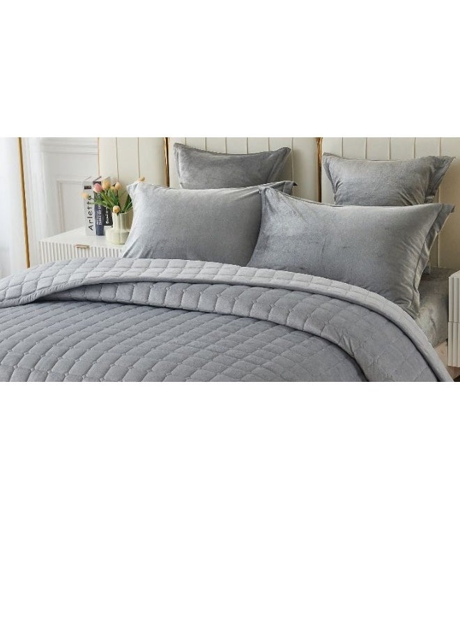 سمارت هوم طقم لحاف مضغوط مفرش مكون من 6 قطع , لحاف 6 قطع , مخمل 100% طقم سرير مقاس250 في 230 سم  - Image 2
