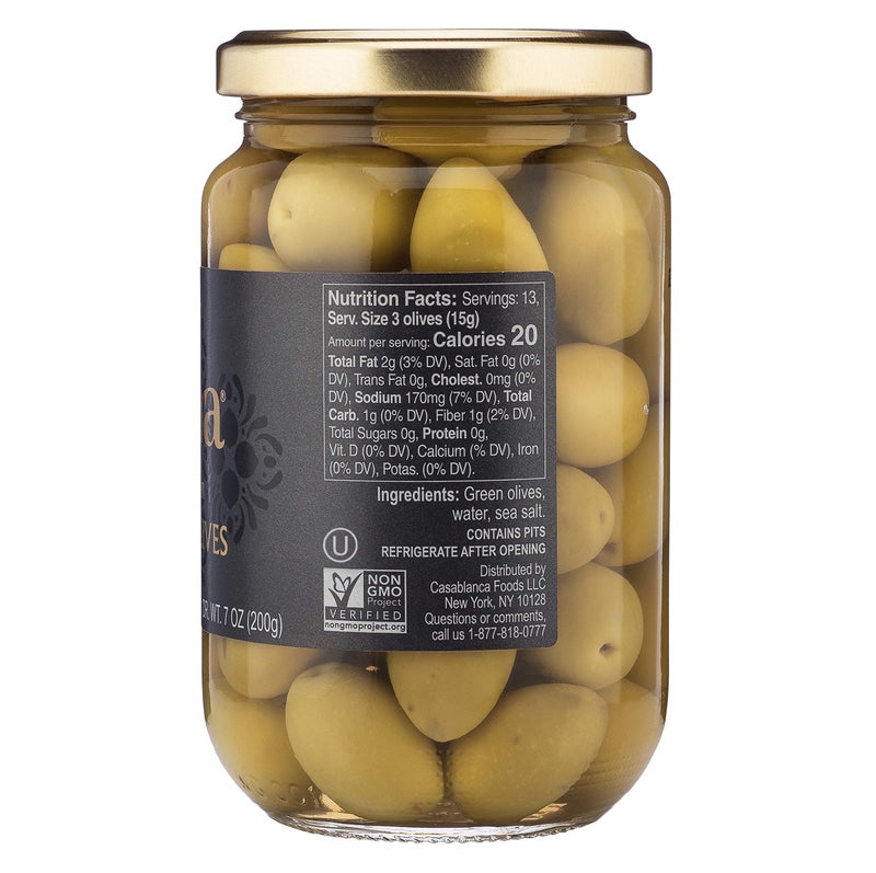 Mina Green Olives, 12.5 oz - Delicious Green Olives, Vegan Snack, Premium Hand Picked Moroccan Olives, Naturally Cured, Gluten Free, Low Carb, Non GMO Keto, Paleo, and Kosher - Image 2