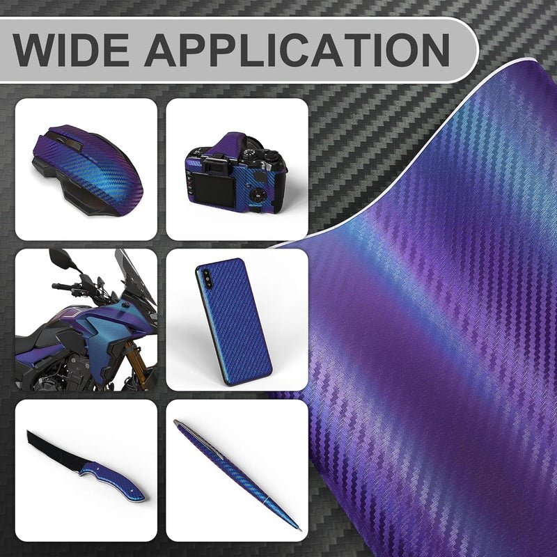 Lypumso 3D Chameleon Blue to Purple Carbon Fiber Vinyl Wrap - Image 4