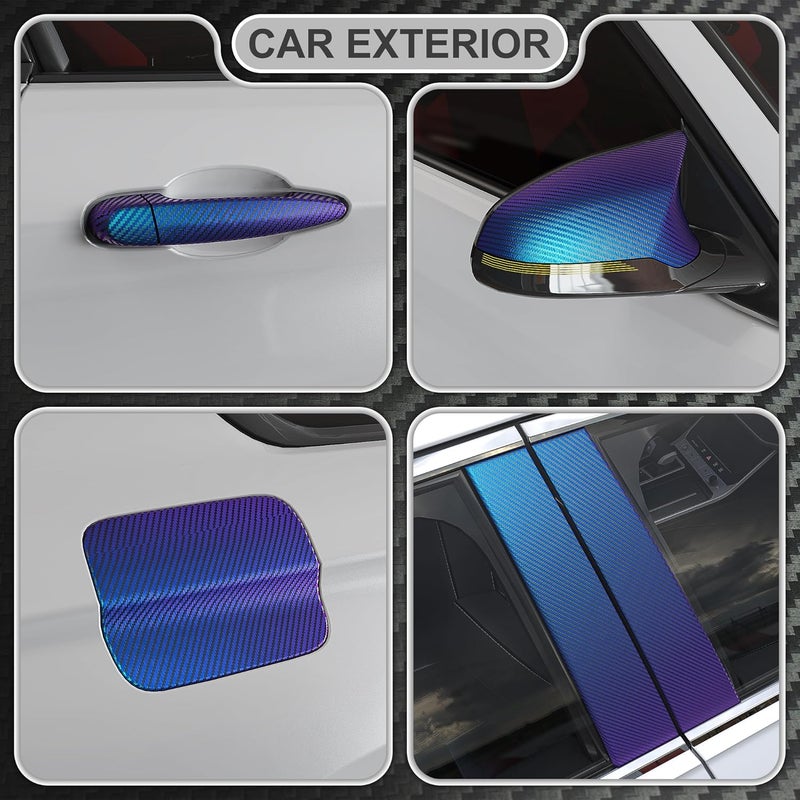 Lypumso 3D Chameleon Blue to Purple Carbon Fiber Vinyl Wrap - Image 2