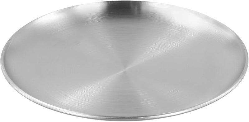 LEXININ 15pcs 8 Inch 201 Stainless Steel Plates Silver Flat Metal Dishes Round Serving Plates for Camping Dinner Table - Image 5