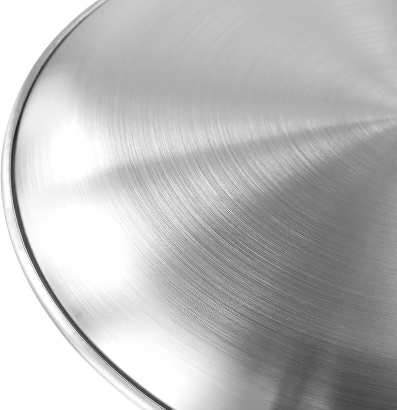 LEXININ 15pcs 8 Inch 201 Stainless Steel Plates Silver Flat Metal Dishes Round Serving Plates for Camping Dinner Table - Image 3