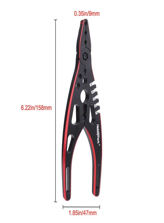 HobbyPark Multi-Function RC Shock Pliers Tool RC Shock Shaft & Tie Rod Clamp, Ball Link Remover for 1/8 1/10 RC Car Truck Crawler Buggy Drift (Black & Red) - Image 5