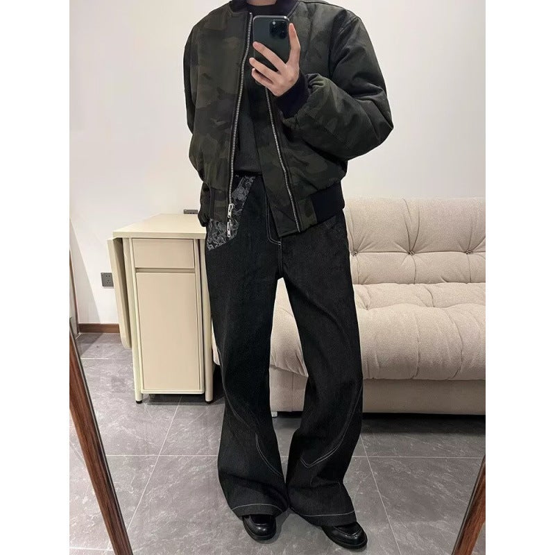 Unisex Classic Denim Jeans Loose Fit Daily Outdoor Wear - Image 1