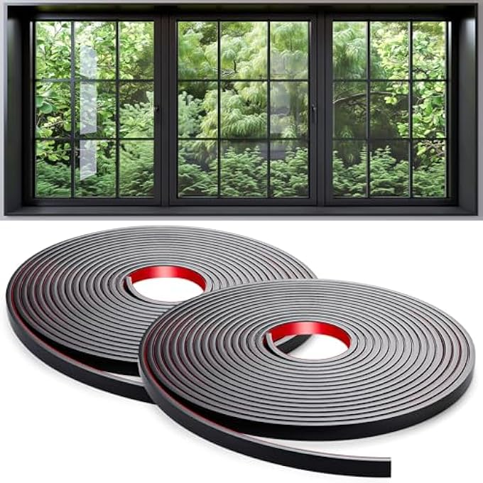 59 FT WINDOW GRILLE INSERTS GRID KIT, SELF-ADHESIVE PEEL AND STICK TRIM MOLDING WINDOW TRIM MOLDING GRIDS, DIY CROWN MOLDING PEEL & STICK FOR TILE EDGE TRIM, WINDOWS DOOR FRAMES(2 BLACK) - Image 1