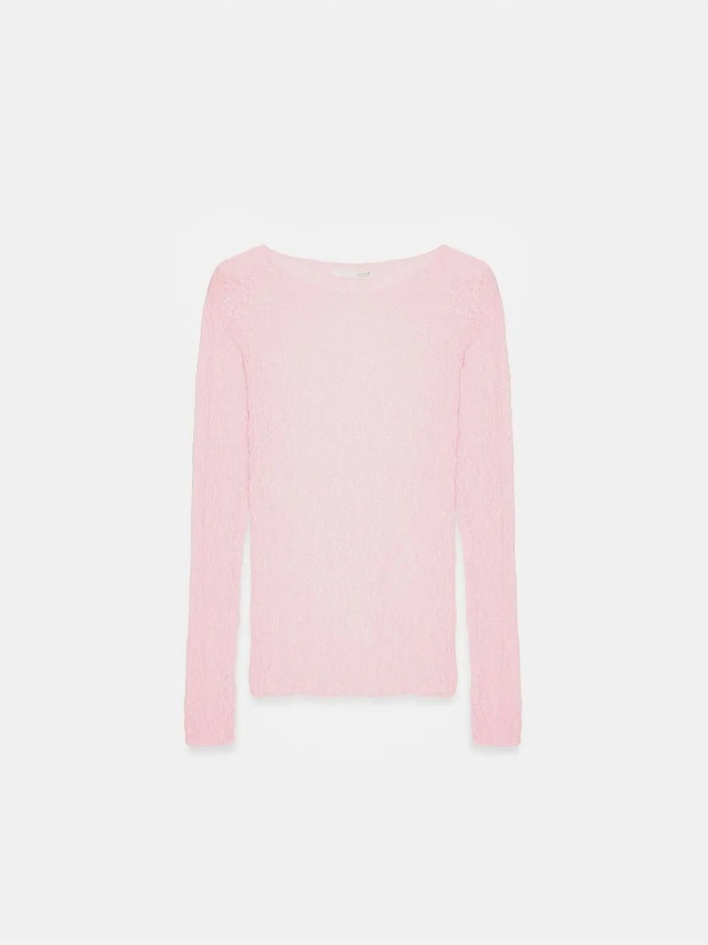 DILVIN Slim Fit Lace Boat Neck Blouse - Image 5