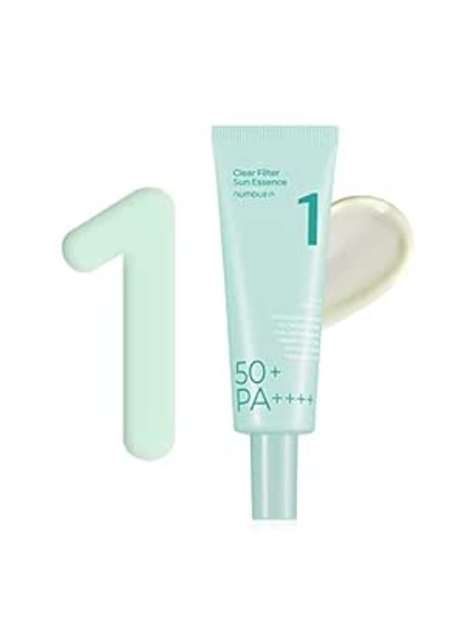 numbuzin No.1 Clear Filter Sun Essence 1.69 fl oz (1 Pack) – No White Cast, Moisturizing, Cooling, Light Finish Sunscreen - Image 1