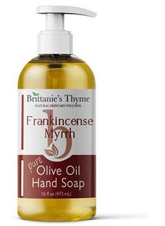 Brittanie's Thyme Organic Natural Hand Soap 16 Oz (Frankincense & Myrrh) Moisturizing Castile Soap Made Olive Oil And Natural Luxurious Essential Oils. Vegan Gluten & Cruelty Free  - Image 2