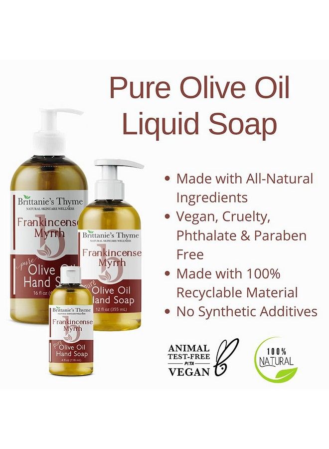 Brittanie's Thyme Organic Natural Hand Soap 16 Oz (Frankincense & Myrrh) Moisturizing Castile Soap Made Olive Oil And Natural Luxurious Essential Oils. Vegan Gluten & Cruelty Free - Image 4