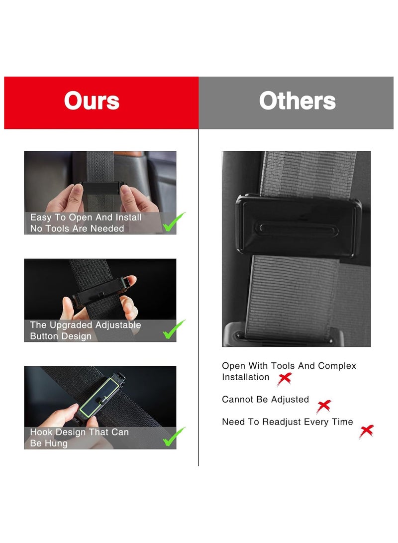 SYOSI 2Pcs Car Seat Belt Adjuster Seatbelt Clips Premium ABS Universal Seat Belt Clips Shoulder and Neck Belt Locator Retainer Locking Clip ​for Kids Adults - Image 3