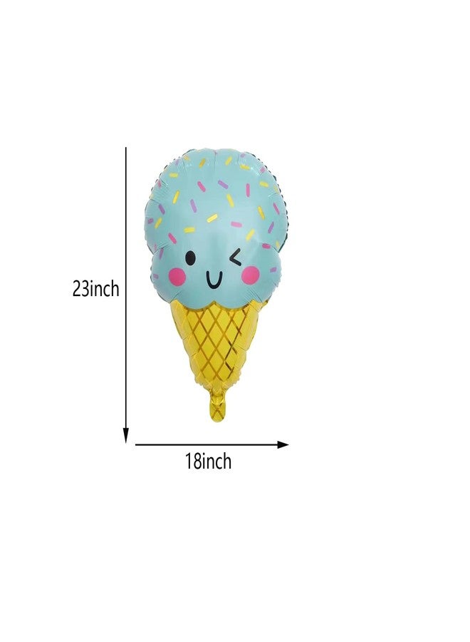 DYT 6PCS Large Ice Cream Mylar Balloons for Summer Hawaii Luau Birthday Baby Shower Party Decorations - Image 4