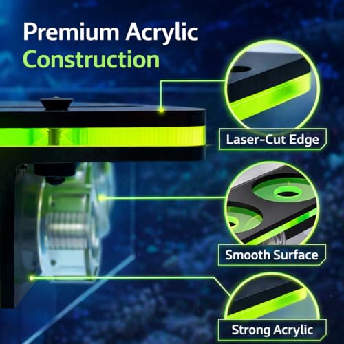 kcrygogo Coral Frag Holder Acrylic Coral Rack with Powerful Double Suction Cup and Placstic Screws Suitable for Household Fish Tanks (2pcs 3 Plug Hole,Fluorescent Green and Orange) - Image 2