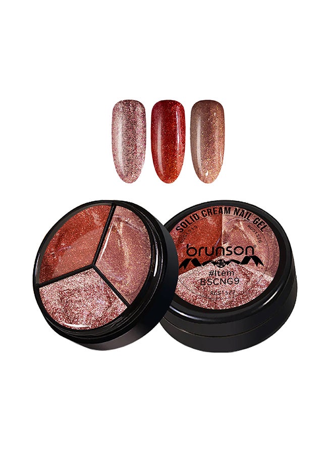 brunson 3Colors 3 in 1 Nail UV Gel Polish Cream Gel Nail Polish Soak off Solid Color Gel Glitter Nail Art Manicure 15ml BSCNG9