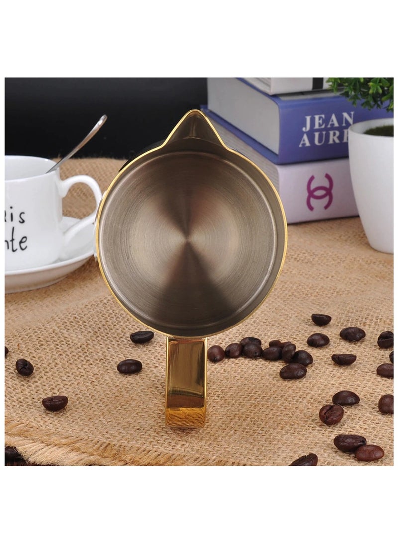 بريستا سبيس إبريق حليب ذهبي لفن اللاتيه - سعة 600 مل ، فولاذ مقاوم للصدأ ممتاز ، مثالي لتصاميم فن اللاتيه للرغوة وسكب - Image 5