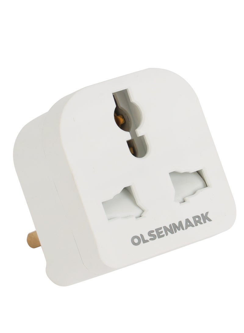 Olsenmark UK Pin to Universal Adaptor Plug OMES1887, PP Housing, Copper Parts and Pin, Global Compatibility, Compact and Portable Design - Image 2