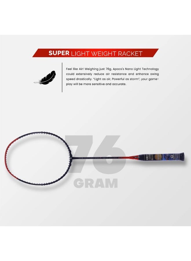 Apacs apacs Nano Fusion Speed 722 (76g, 30LBS) Red Unstrung Badminton Racquet  (Pack of: 1, 76 g)  - Image 4