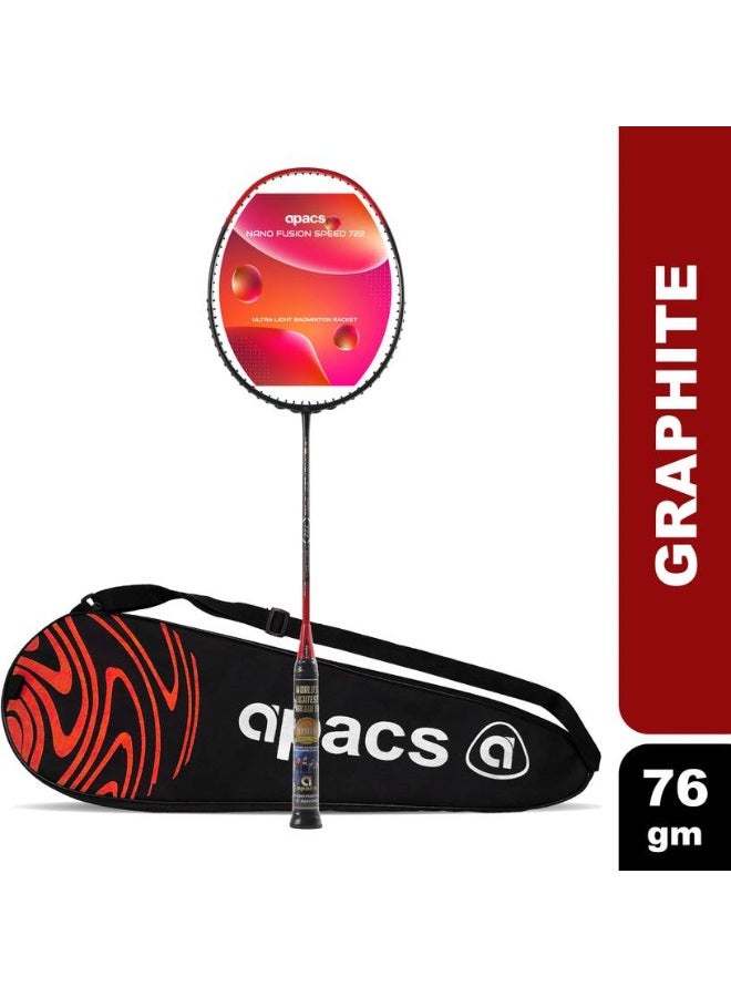 Apacs apacs Nano Fusion Speed 722 (76g, 30LBS) Red Unstrung Badminton Racquet  (Pack of: 1, 76 g)  - Image 1